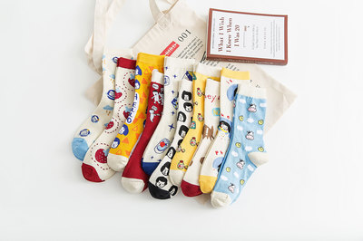 2019秋冬女襪卡通襪潮襪中筒襪INS風襪子